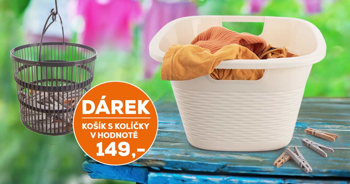 K PRÁDELNÍMU KOŠI NYNÍ ZDARMA KOŠÍK S KOLÍČKY
