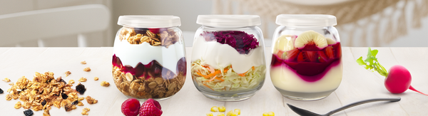 Skladovat potraviny můžete v nejrůznějších zavařovacích sklenicích, dózách s klipem nebo zásobnících.