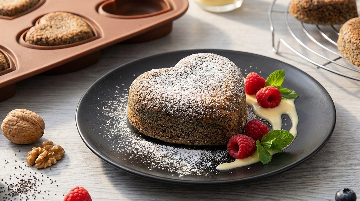 Makovo-ořechová srdce bez mouky