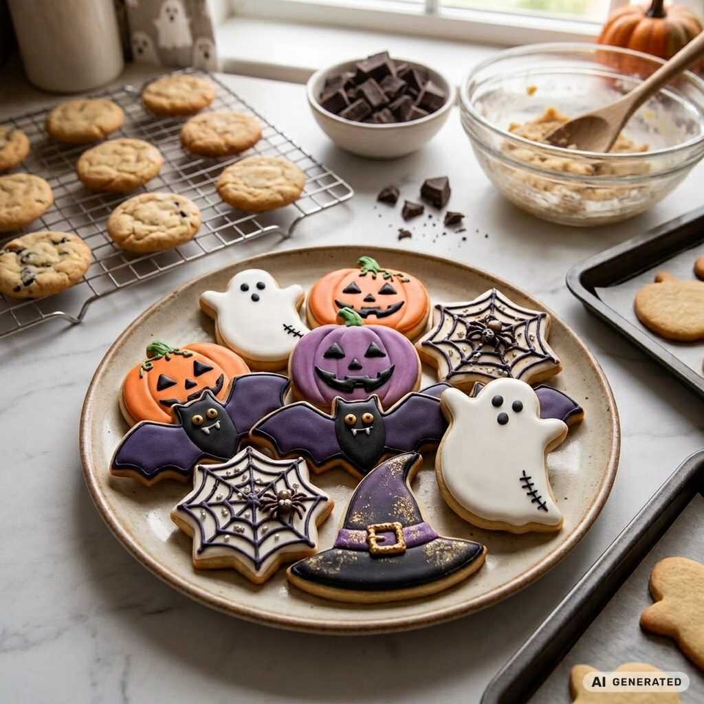 sušenky s halloweenskými motivy