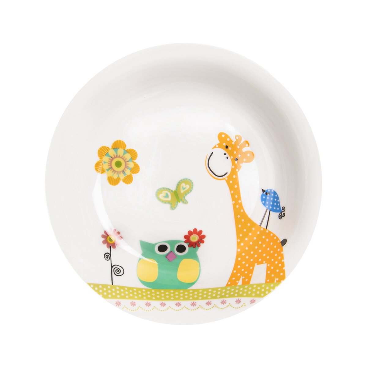 Hluboký dětský talíř ŽIRAFA pr. 19 cm (akční sada 6 ks)