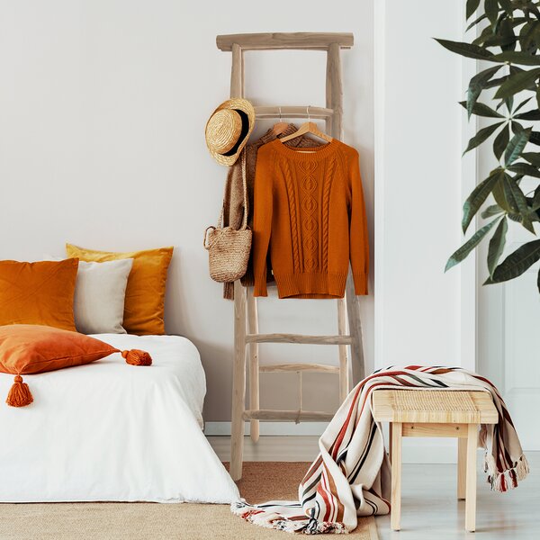 Dřevěný žebřík (týkové dřevo) ORION 50x65x160 cm