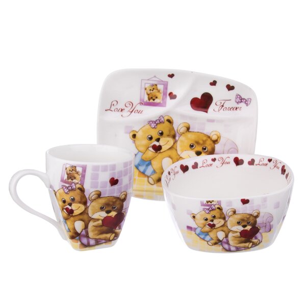 Jídelní dětská sada MEDVÍDEK 3 díly