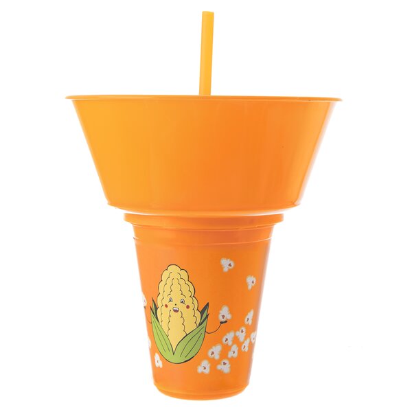 Pohár s miskou kukuřice a brčkem 0,55 l