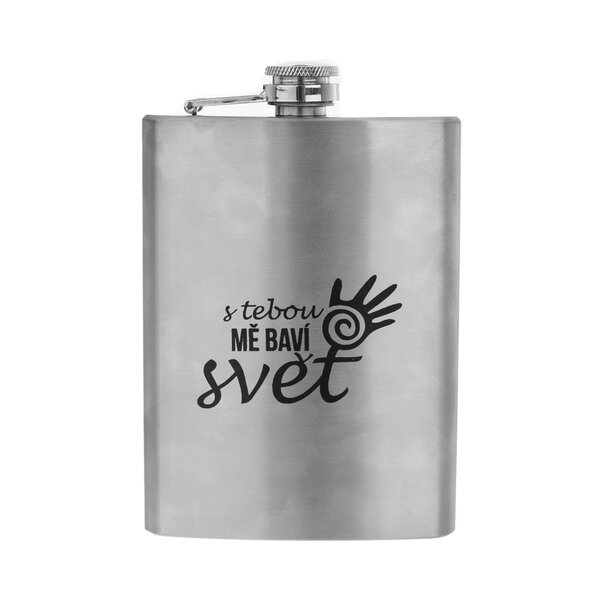 Kapesní láhev S TEBOU MĚ BAVÍ SVĚT 0,24 l