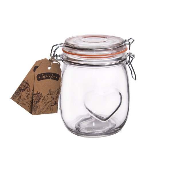 Dóza s klipovým uzávěrem Bela 0,75 l srdce