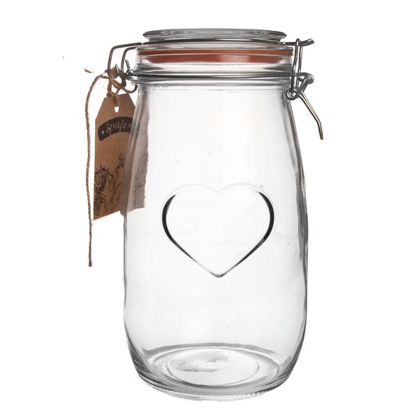 Dóza s klipovým uzávěrem Bela 1,5 l srdce