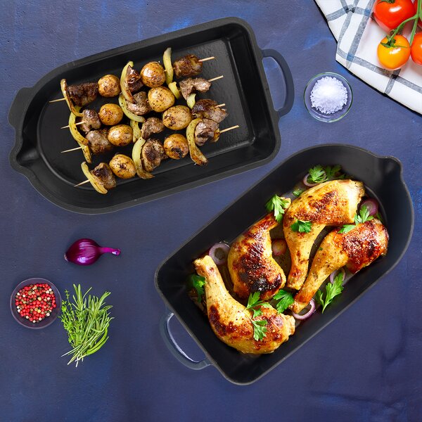 Pekáč LITINA SMALT oboustranný 42,5x22 cm