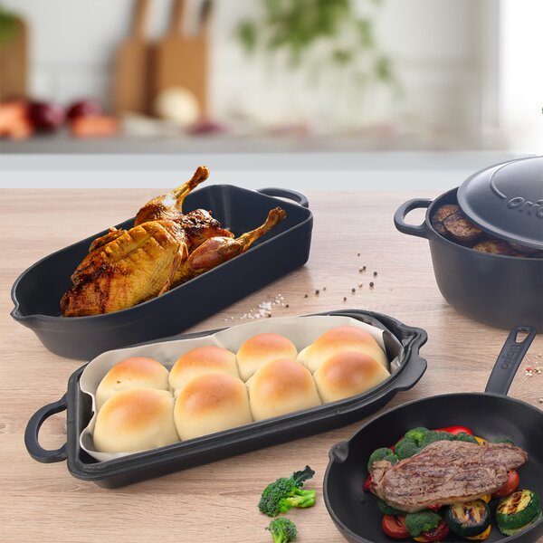 Pekáč LITINA SMALT oboustranný 42,5x22 cm