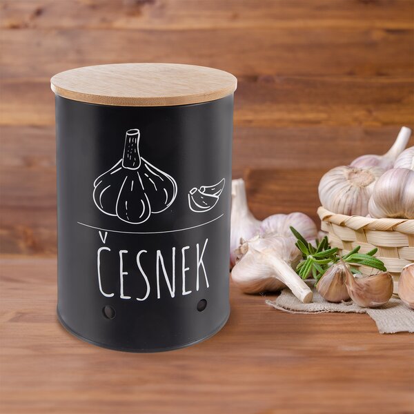 Dóza pr. 11 cm Česnek BLACK