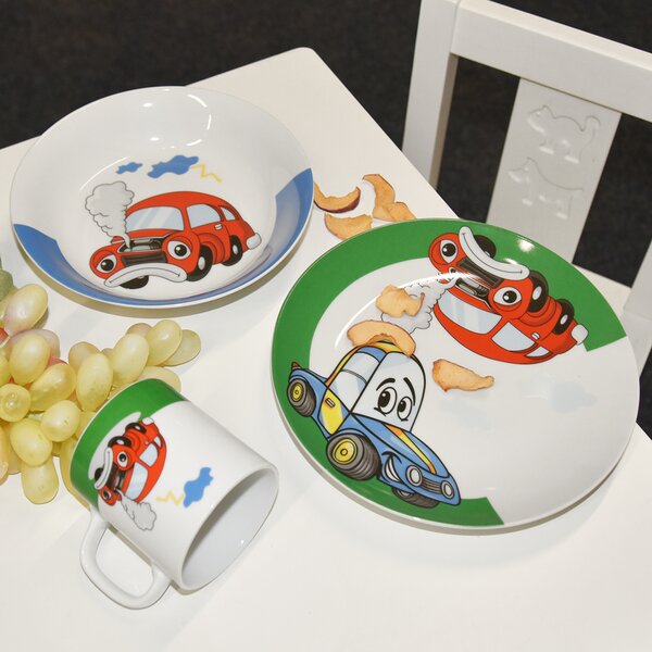 Mělký dětský talíř AUTO pr. 21 cm