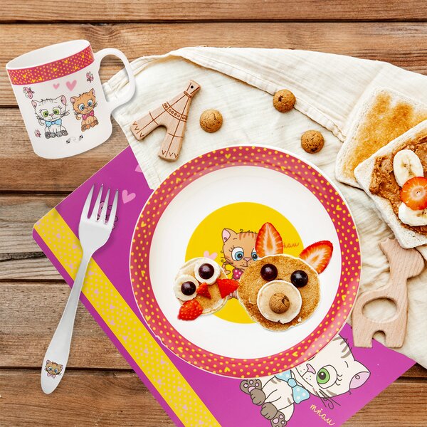 Hluboký dětský talíř KOCOUŘI pr. 19 cm