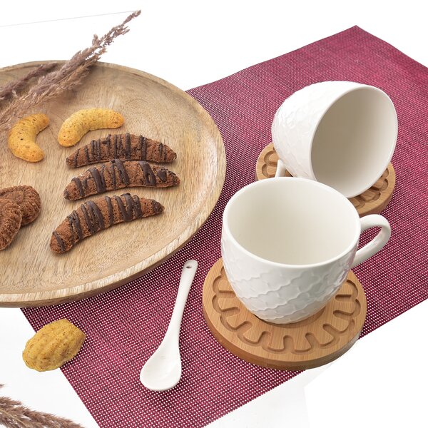 Hrnek s podšálkem a lžičkou WHITELINE 0,25 l 2 ks