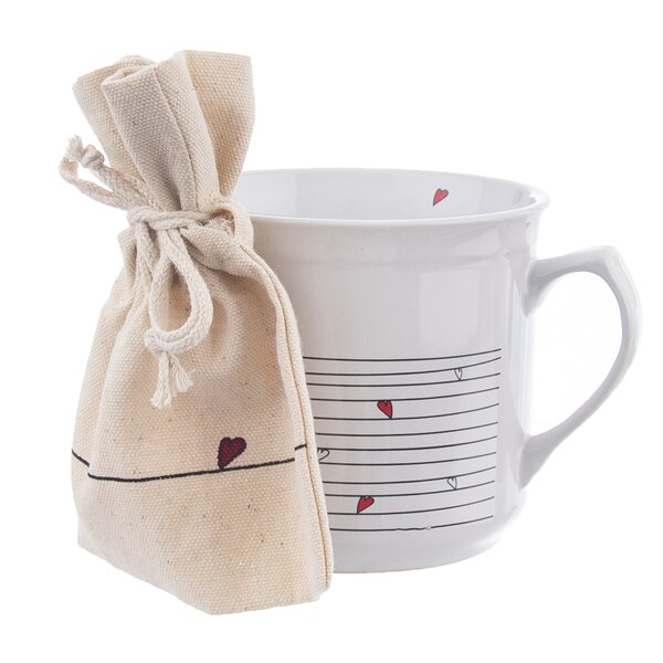 Dárkový hrnek vařák se sáčkem SRDÍČKA 0,5 l