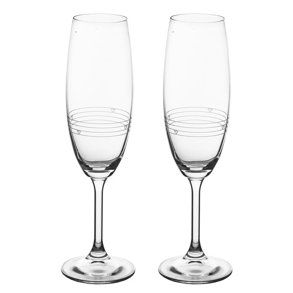 Sklenice na sekt SRDÍČKA 0,22 l 2 ks