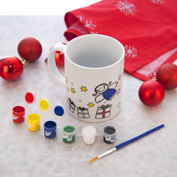 Hrnek s barvami a štětcem STROMEK 0,38 l