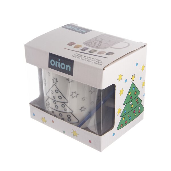 Hrnek s barvami a štětcem STROMEK 0,38 l