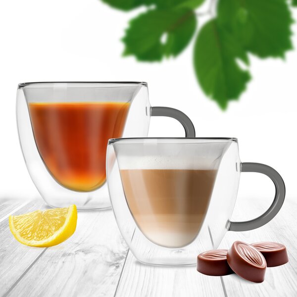 Dvoustěnný hrnek DOUBLE srdce 0,33 l 2 ks