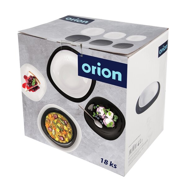 Jídelní sada LUNA black and white 18 dílů