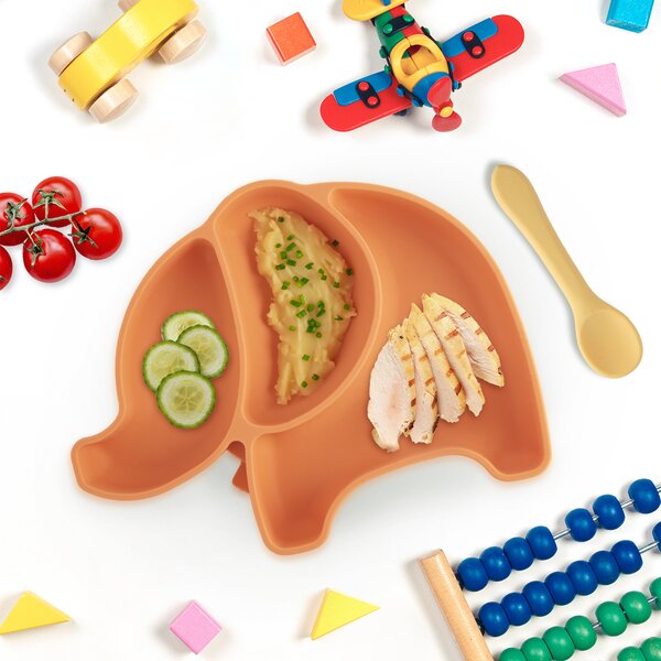 Dělený dětský talíř slon 23x18 cm