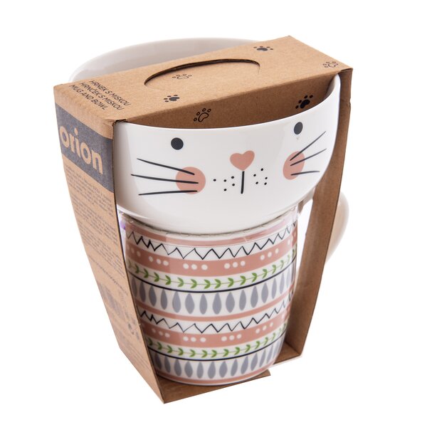 Hrnek s miskou kočka 0,35 l 