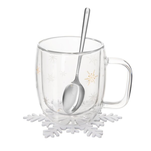 Dvoustěnný hrnek DOUBLE vločka 0,38 l