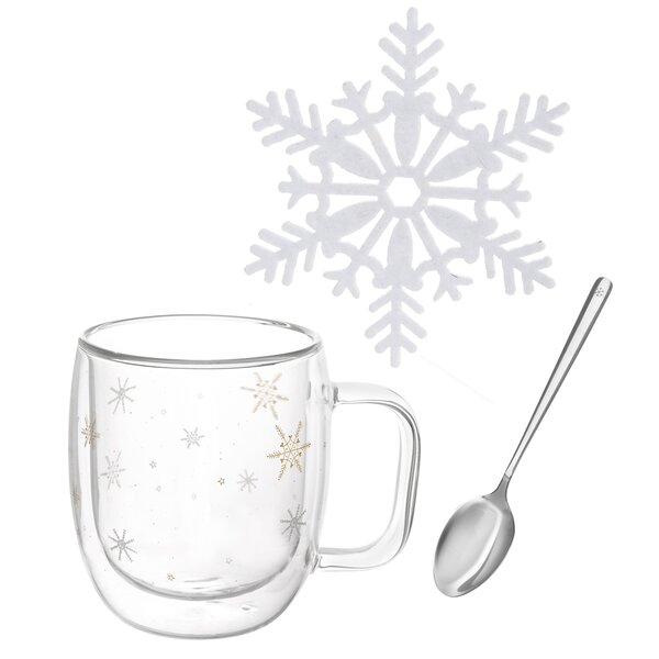 Dvoustěnný hrnek DOUBLE vločka 0,38 l