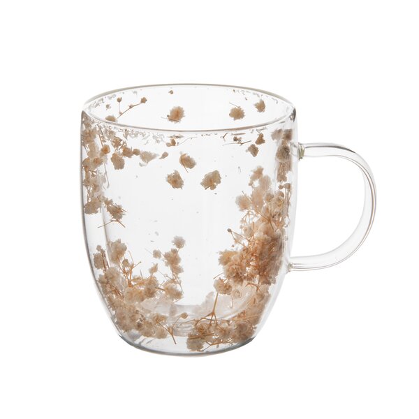 Dvoustěnný hrnek DOUBLE květy 0,35 l