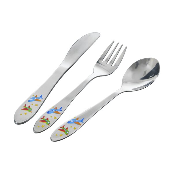Jídelní dětský příbory letadla 3 díly
