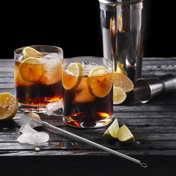 Koktejlová lžička s brčkem 2 ks + kartáček