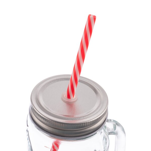 Sklenice Straw s víčkem a brčkem SNĚHULÁK 0,5 l