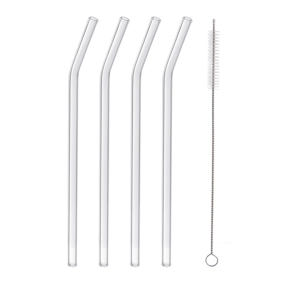 Nápojové brčko 4 ks s kartáčkem			