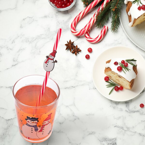 Nápojové brčko opakované použití SNĚHULÁK 6 ks