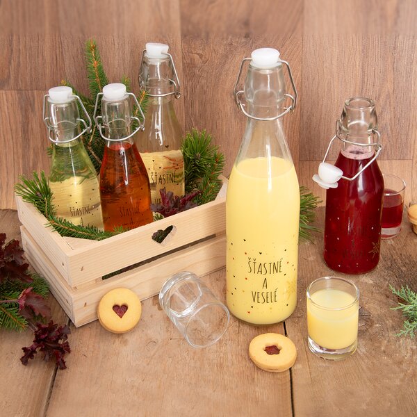 Láhev s klip uzávěrem VLOČKA 0,16 l