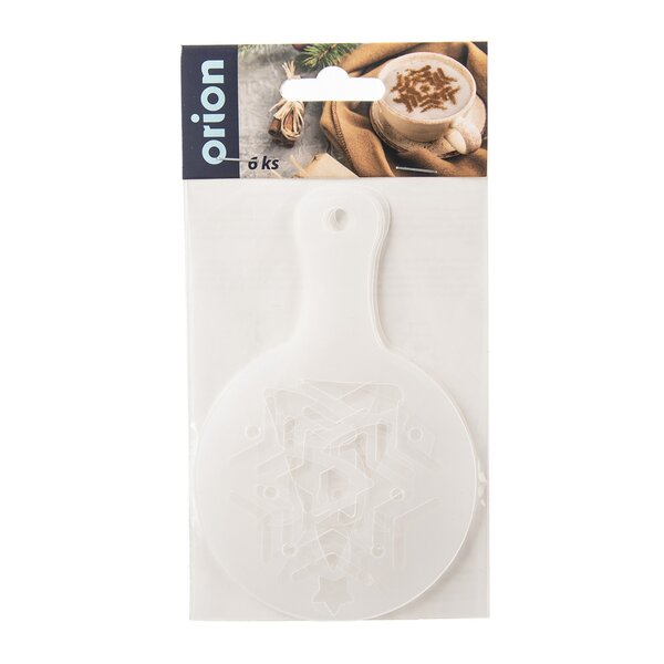 Zdobicí šablony na kávu Vánoce set 6 ks