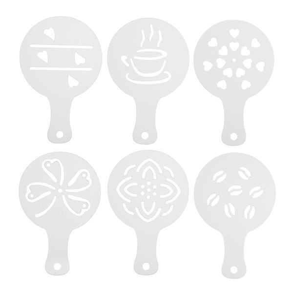 Zdobicí šablona na kávu set 6 ks