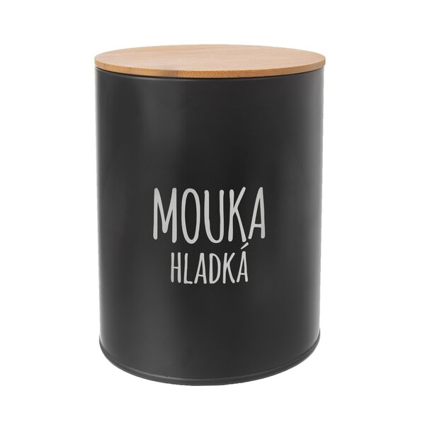 Dóza Mouka hladká BLACK pr. 13 cm