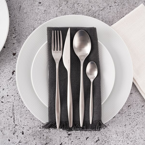 Jídelní příbory Matt silver 24 dílů