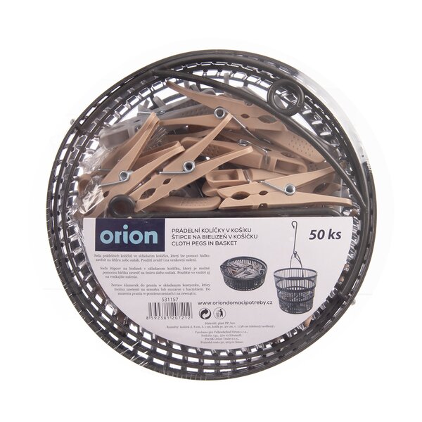 Prádelní kolíčky v košíku 50 ks