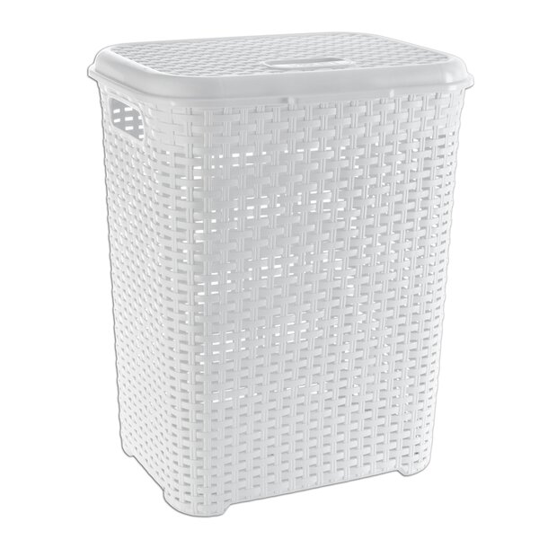Prádelní koš s víkem RATAN white
