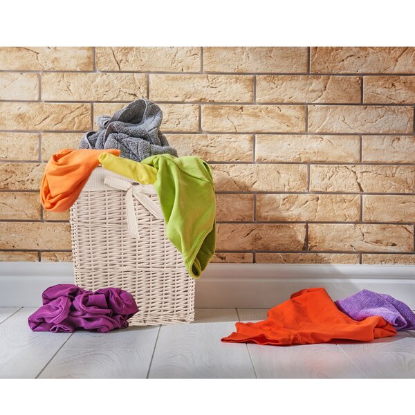 Prádelní koš s víkem béžový