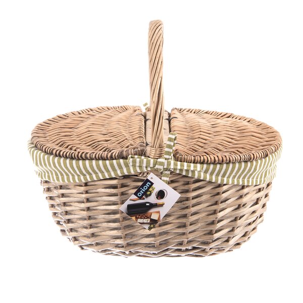 Piknikový koš s víkem a textilní vsadkou