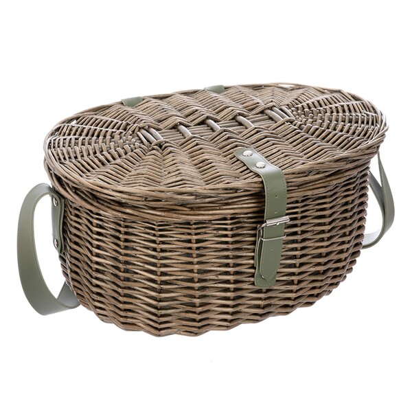 Piknikový koš s víkem a textilní vsadkou VERDE