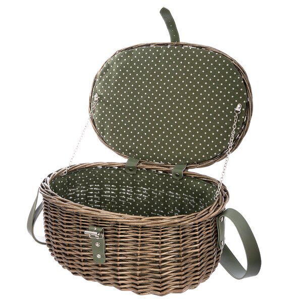 Piknikový koš s víkem a textilní vsadkou VERDE