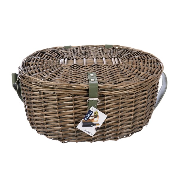 Piknikový koš s víkem a textilní vsadkou VERDE