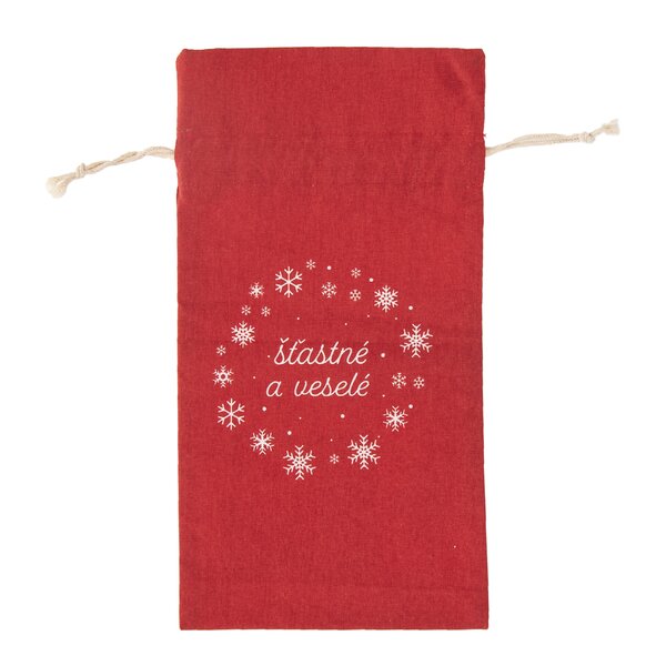 Zatahovací sáček na víno Vánoce 31x14,5 cm