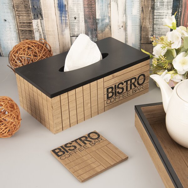 Box dřevo na papírové kapesníky Bistro