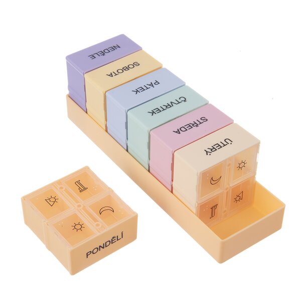 Organizér na léky týdenní 4 sekce