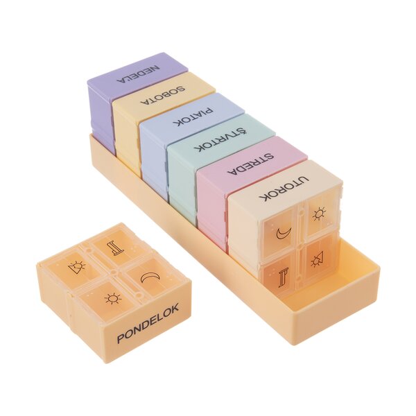 Organizér na léky týdenní 4 sekce