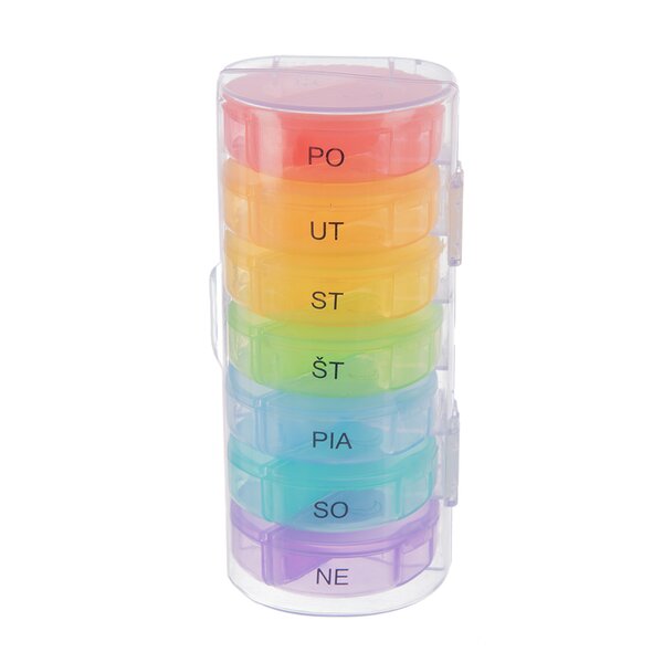 Organizér na léky týdenní 2 sekce s obalem